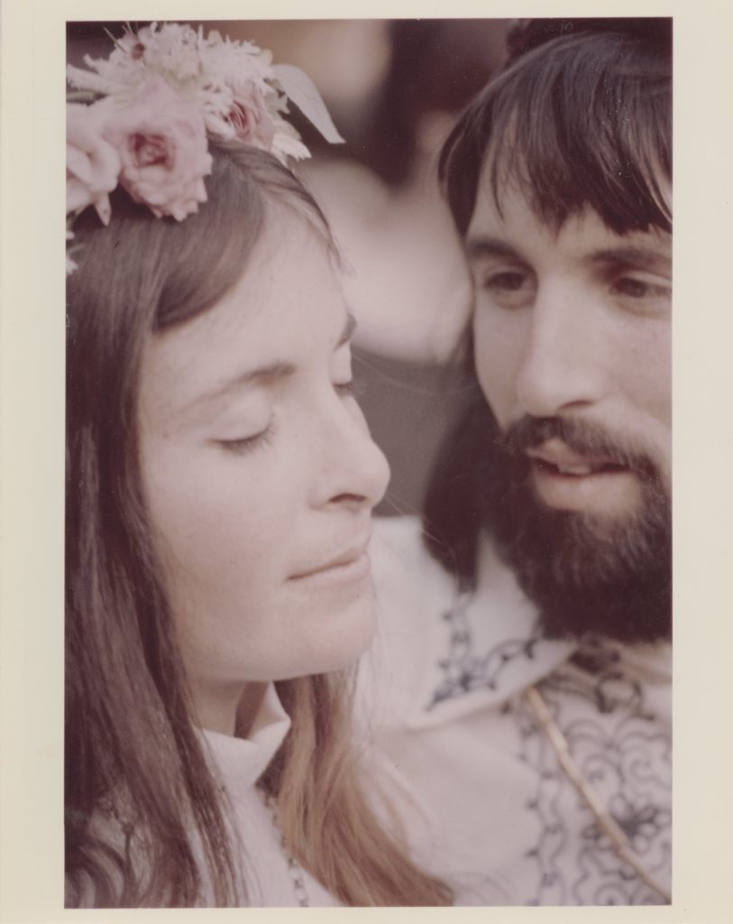 The bride and groom at the House of Love and Prayer wedding featured in Life Magazine, September 1969. Photo by Marvin Kussoy, courtesy of Yehudit and Reuven Goldfarb.
