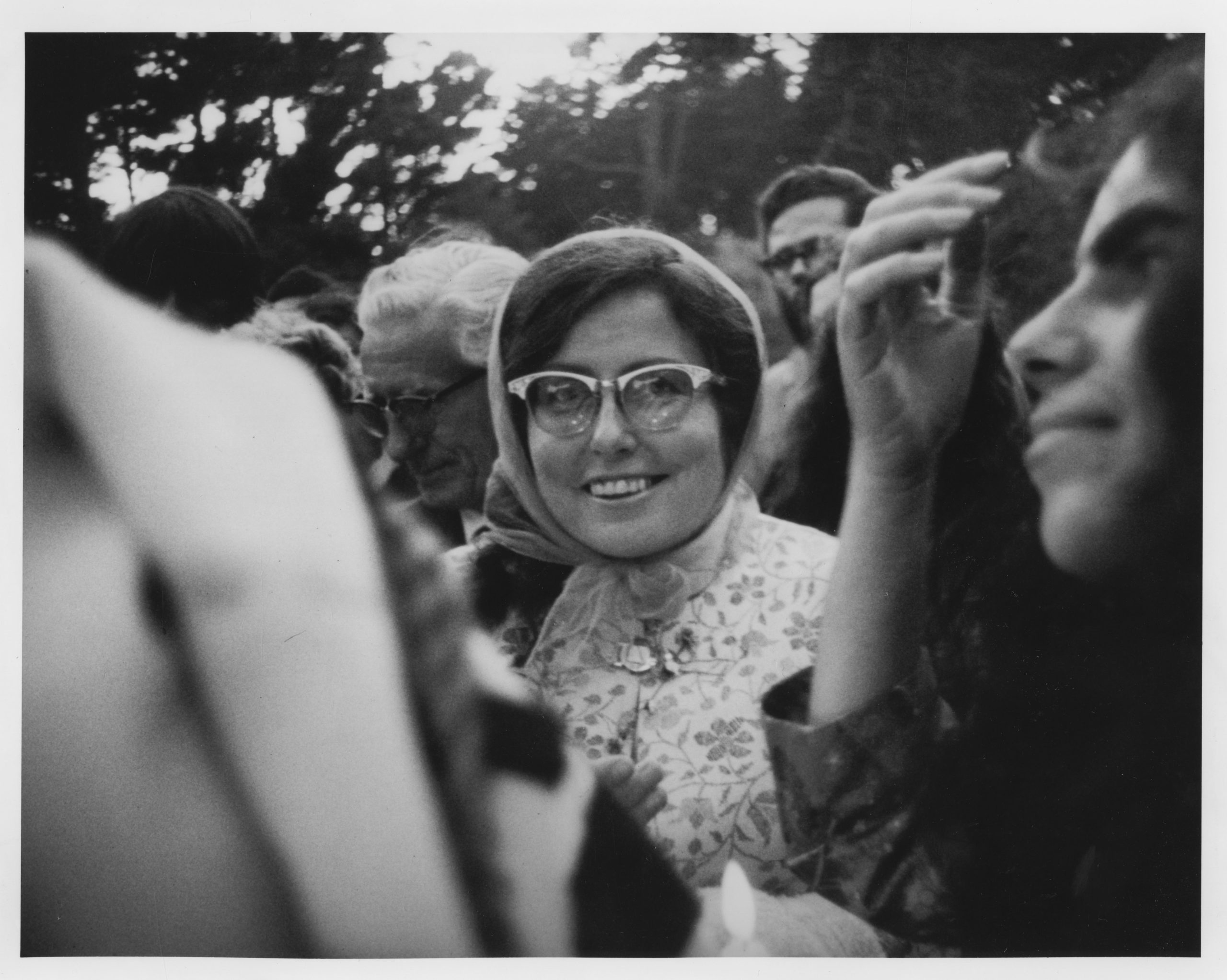 Louise Berky at the House of Love and Prayer wedding featured in Life Magazine, September 1969. Photo by Marvin Kussoy, courtesy of Yehudit and Reuven Goldfarb.